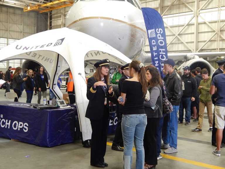 Denver Aviation Day in Front of a United Booth