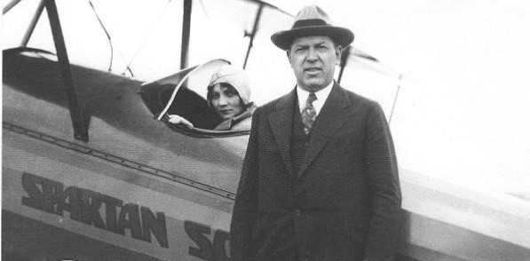 W.G. Skelly with airplane - Spartan College