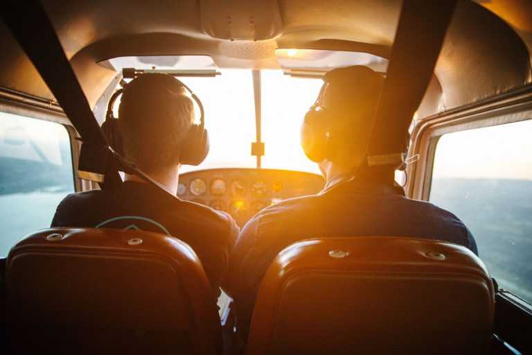 Spartan College students flying into sunset