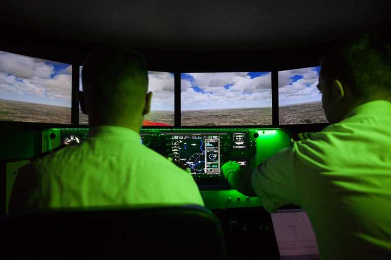 Two Pilots Training in Spartan College's Aviation Flight Program