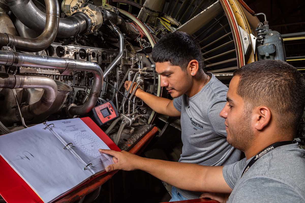 Spartan AMT Students working on Turbine