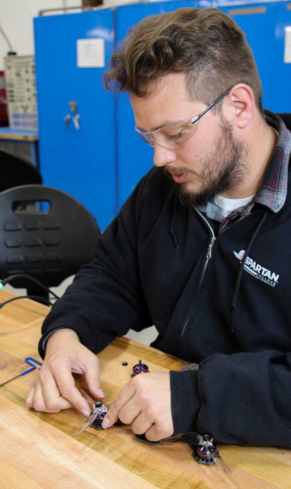 Student Working UAV Spartan College