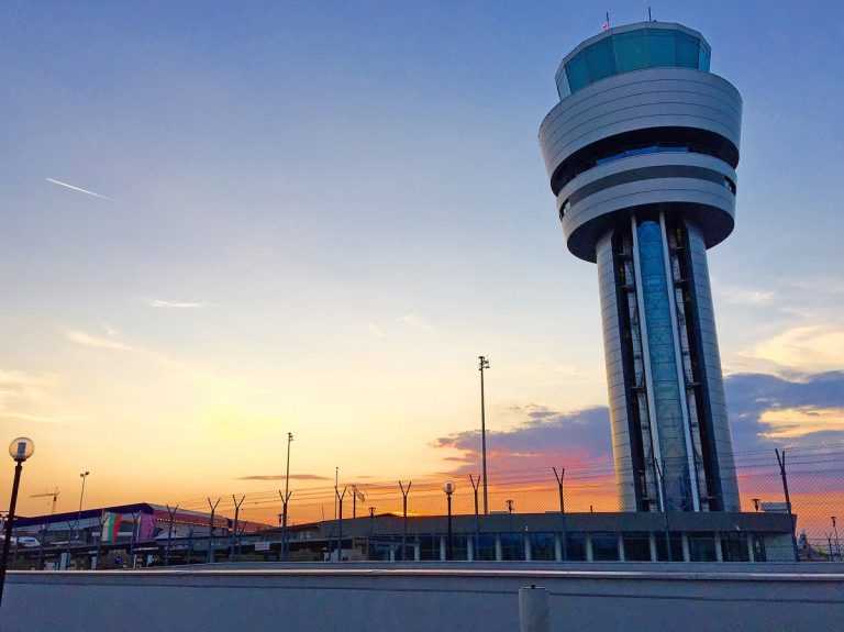 airport with air traffic controller