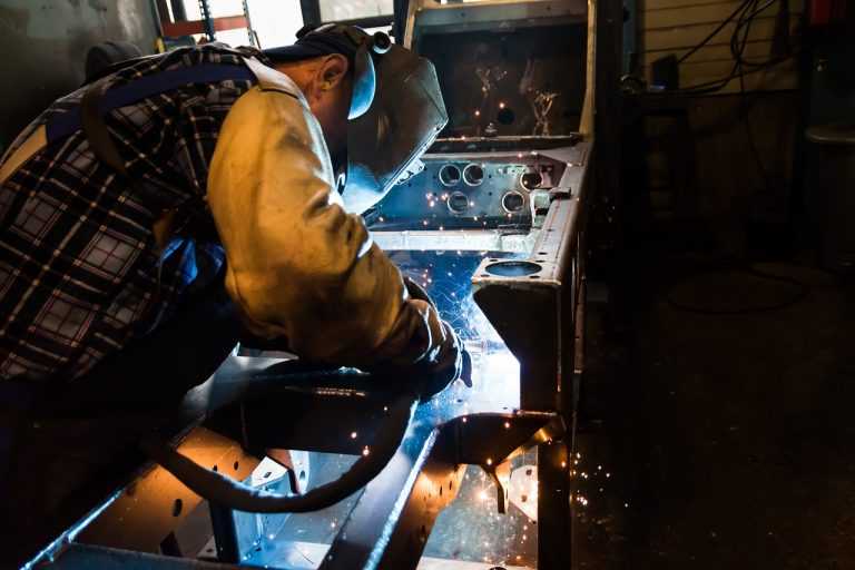 person welding