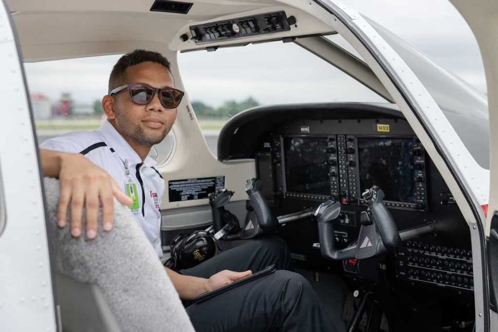 Tulsa RVS Aviation Flight student in plane