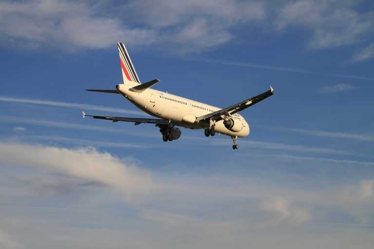 air france flying plane in the sky