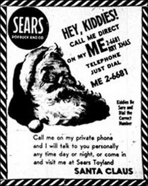 sears call santa directly advertisment