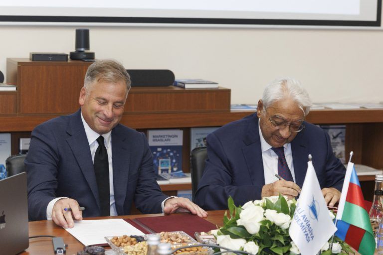 Robert Polston, CEO of Spartan Education Group and Rector Arif Pashayev of the National Aviation Academy of Azerbaijan